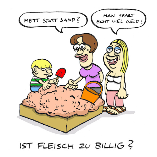Cartoon: Mettkasten (medium) by Bregenwurst tagged fleisch,steuer,mett,preise,hack,sand
