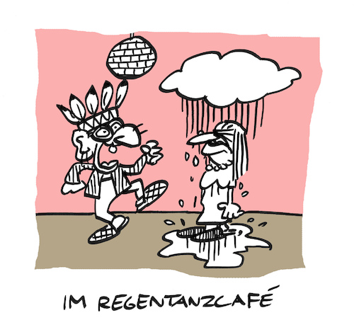 Cartoon: Niederschlag (medium) by Bregenwurst tagged regentanz,tanzcafe,senioren,foxtrott