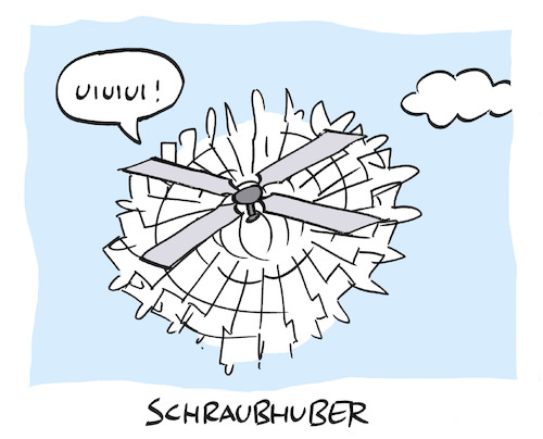Cartoon: Rotation (medium) by Bregenwurst tagged hubschrauber,schraubhuber