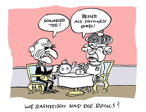 Cartoon: Royal (medium) by Bregenwurst tagged queen,elizabeth,harry,meghan,rassismus,royals