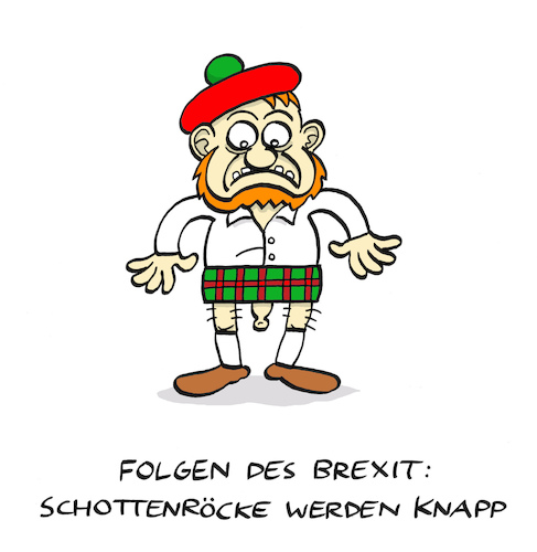 Cartoon: Schottenminirock (medium) by Bregenwurst tagged brexit,eu,austritt,schottenrock,knappheit,blöße