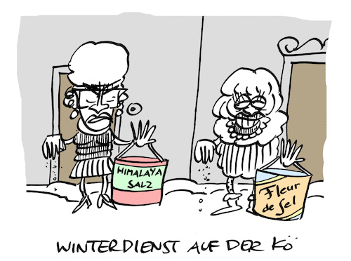 Cartoon: Streupflicht (medium) by Bregenwurst tagged winterdienst,schnee,streuen,salz,kö