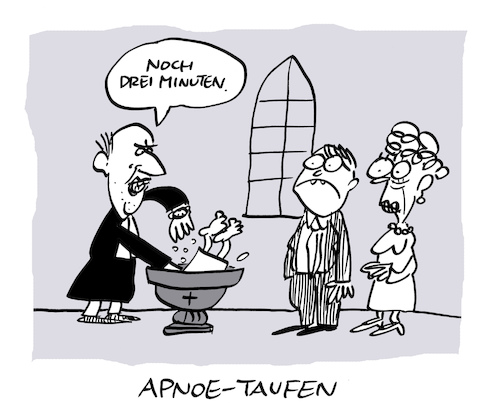 Cartoon: Tauche (medium) by Bregenwurst tagged taufe,apnoetauchen,sakrament,kirche,gluck