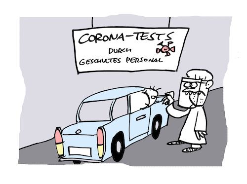 Cartoon: Tester (medium) by Bregenwurst tagged pandemie,corona,test,rektum,stäbchen