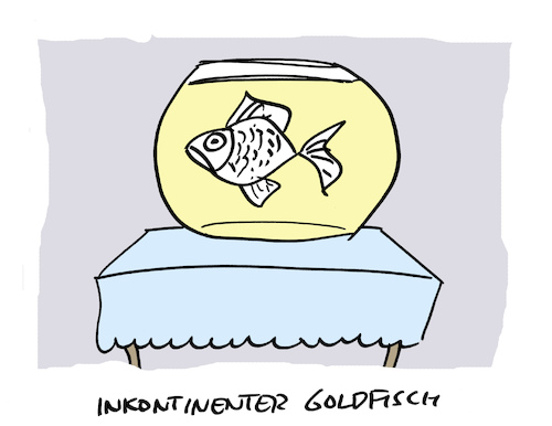 Cartoon: Zierfisch (medium) by Bregenwurst tagged goldfisch,aquarium,inkontinenz,schmutzwasser,harn