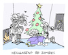 Cartoon: Zombienacht (small) by Bregenwurst tagged weihnachten,heiligabend,zombie,gehirn,schenken,schwibbogen