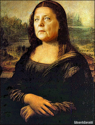 Cartoon: la gioconda (medium) by edoardo baraldi tagged merkel,cdu