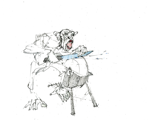 Cartoon: die Messer werden gewetzt (medium) by herranderl tagged sommerloch