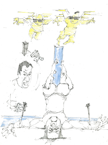 Cartoon: Martyrium (medium) by herranderl tagged seehofer,söder,csu
