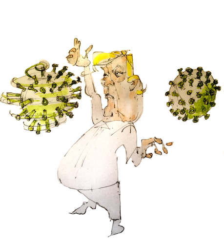 Cartoon: MC Trump (medium) by herranderl tagged trump,corona,pandemie,usa