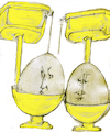 Cartoon: faule Eier (small) by herranderl tagged faule,eier,lebensmittel