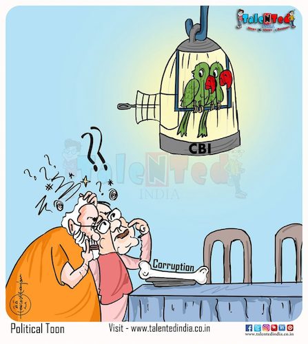 Cartoon: Corrupt cage officer (medium) by Talented India tagged cartoon,news,talentedindia,politics,modi,indianews,indorenews