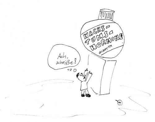 Cartoon: Wachstum (medium) by Der Apfel tagged hormon,hormone