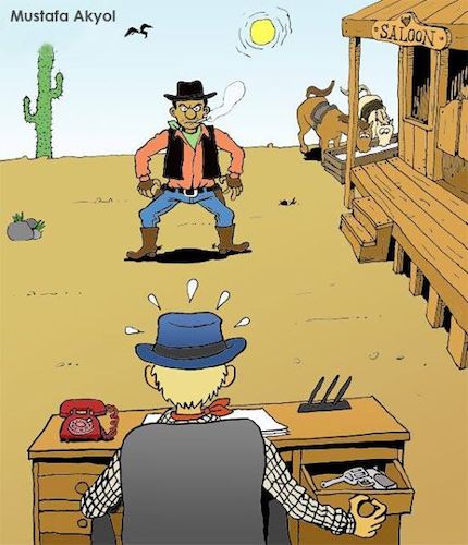 Cartoon: Duel (medium) by huznukomik tagged duel,wild,west,gun