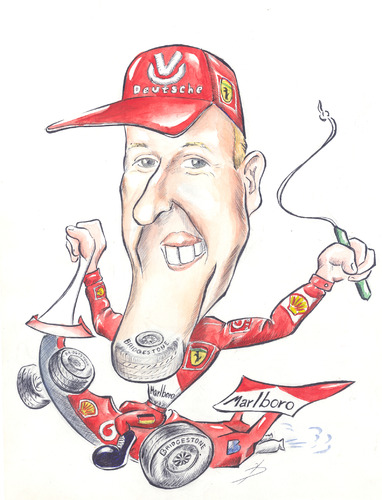 Cartoon: Michael Schumacher (medium) by bebetokaspi tagged schumacher