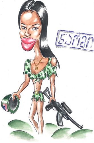 Cartoon: Naomi Campbell (medium) by bebetokaspi tagged campbell