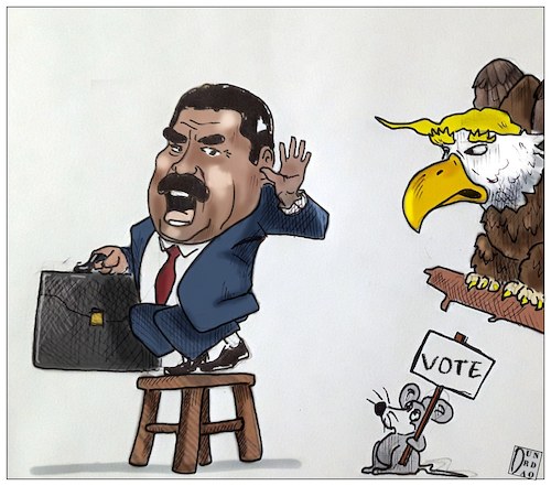 Cartoon: CHANGE OF POWER. (medium) by Christi tagged maduro,venezuela,guaido