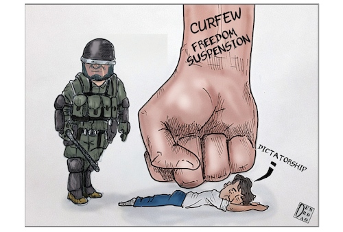 Cartoon: Cile (medium) by Christi tagged cile,dittatura,sospensioneliberta