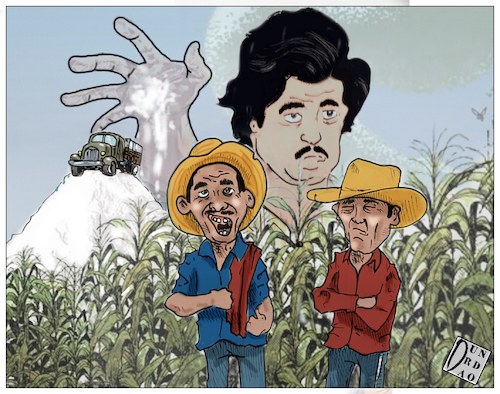 Cartoon: Colombia la nuova guerra (medium) by Christi tagged colombia,narcos,farmela,drug,lands