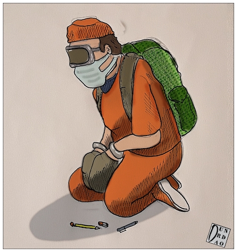 Cartoon: Guantanamo in francia (medium) by Christi tagged francia,gilet,gialli