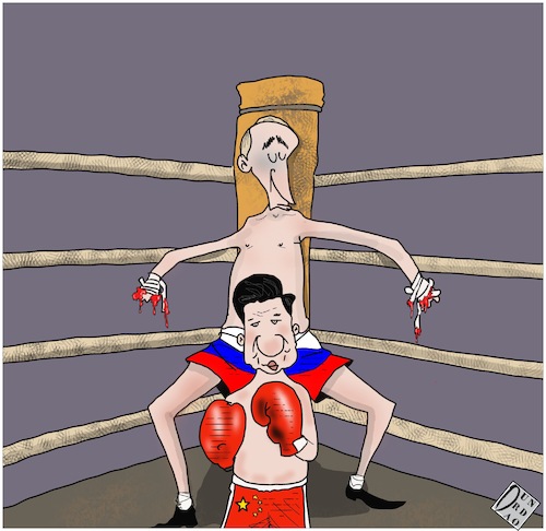 Cartoon: La Cina incolpa la nato (medium) by Christi tagged pechino,cina,russia,mosca,nato,la