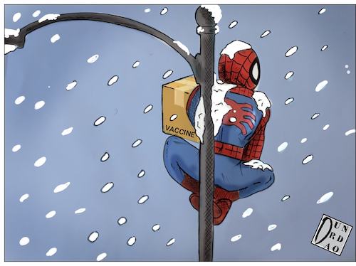 Cartoon: New York storm snow (medium) by Christi tagged new,york,storm,snow,vaccine