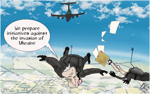 Cartoon: Red line (medium) by Christi tagged putin,biden,russia,ucraina,america,cremlino