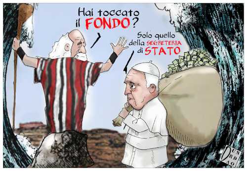 Cartoon: Vaticano svolta nelle finanze (medium) by Christi tagged papa,francesco,becciu,sanpietro,soldi,finanze,papali