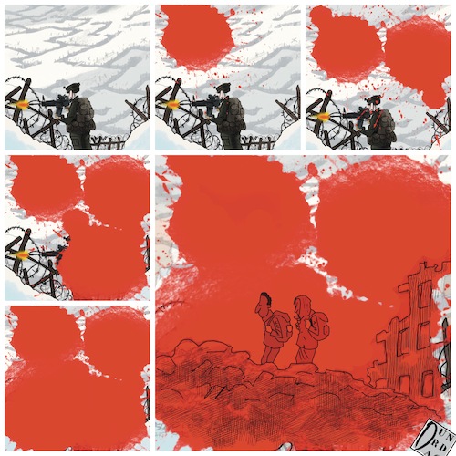 Cartoon: Venti di guerra (medium) by Christi tagged ucraina,russia,guerra,america,putin,biden