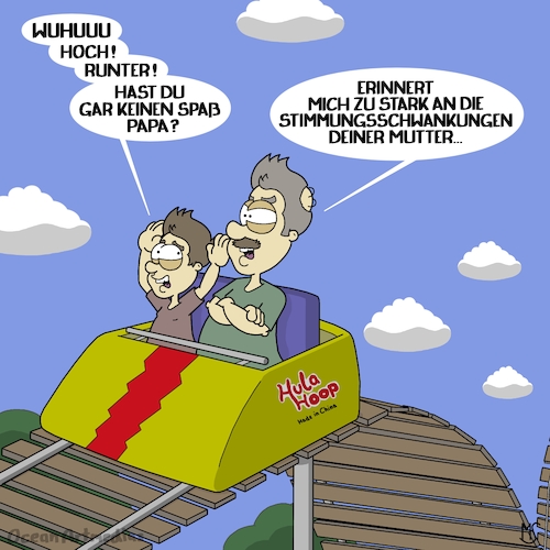 Cartoon: Achterbahnfahrt (medium) by Ocean Artmedias tagged cartoon,toon,funny,lustig,humor,satire,sketch