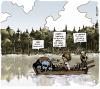 Cartoon: Norman and Barry (small) by mortimer tagged mortimer mortimeriadas lake woods bears