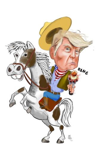 Cartoon: Cowboy trump (medium) by komikportre tagged caricature,trump