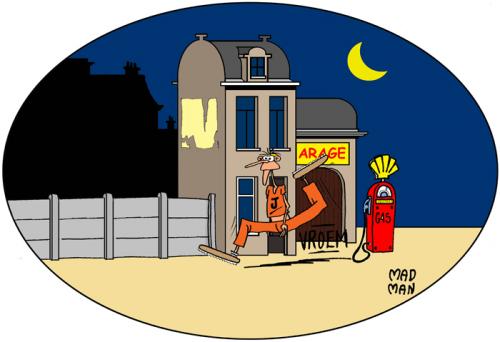 Cartoon: vroemmm (medium) by madman tagged house,man,moon,gaz