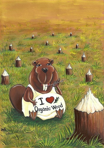 Cartoon: Beaver (medium) by menekse cam tagged beaver,tree,forest,wood,organic,food,eating,love