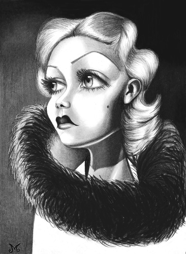 Cartoon: Jean Harlow (medium) by menekse cam tagged jean,harlow,us,american,actress,kansas,los,angeles,harlean,carpenter,cinema,movie,film,portrait,jean harlow,schauspielerin,jean,harlow