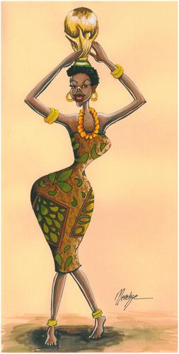 Cartoon: World Cup 2010 AFRICA-2 (medium) by menekse cam tagged world,cup,2010,africa,football,african,woman