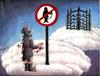 Cartoon: Terrorist (small) by menekse cam tagged terrorist terror suicide bomber heaven hell death traffic sign