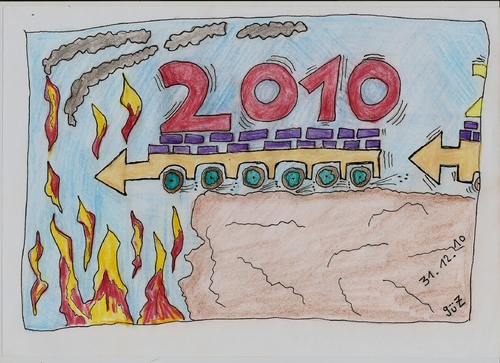 Cartoon: 2010.... 2011 (medium) by skätch-up tagged zweitausendelf,zweitausendzehn,katastrophe,abgrund,gut,wird,alles,jahreswechsel,neujahr,2011,2010