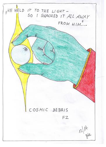 Cartoon: FRANK ZAPPA cosmic debris (medium) by skätch-up tagged light,snached,ball,crystal,debris,cosmic,apostrophe,zappa,frank