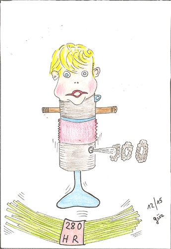 Cartoon: unidentified furiuos object (medium) by skätch-up tagged trump,donald,rump,no,go,njet,nada,bad,boy,greedy,usa,president