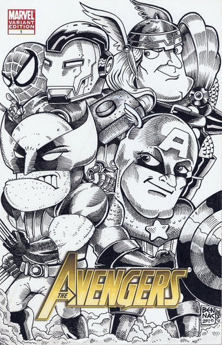 Cartoon: Avengers sketch cover (medium) by bennaccartoons tagged marvel,heroes,comicbook