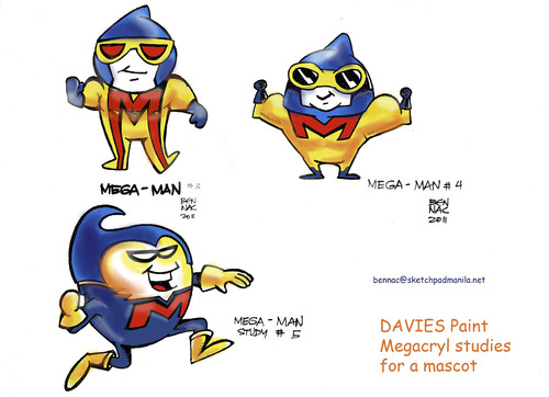 Cartoon: Studies of a mascot (medium) by bennaccartoons tagged davies,paint,study