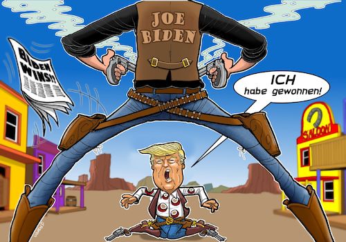 Cartoon: Biden gewinnt (medium) by Chris Berger tagged trump,biden,wahl,2020,election,president,präsident,usa,amerika,trump,biden,wahl,2020,election,president,präsident,usa,amerika