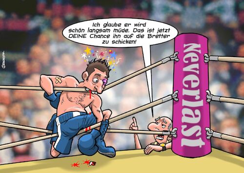 Cartoon: Chance (medium) by Chris Berger tagged boxen,mma,fight,kampf,ring,boxer,trainer,tip,boxen,mma,fight,kampf,ring,boxer,trainer,tip