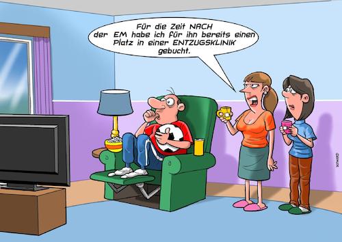 Cartoon: Entzug (medium) by Joshua Aaron tagged fussball,em,entzug,klinik,cold,turkey,droge,fussball,em,entzug,klinik,cold,turkey,droge