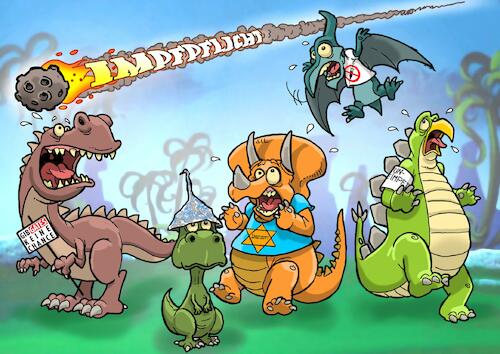 Cartoon: Extinction (medium) by Chris Berger tagged aussterben,saurier,kleinhirn,borniertheit,kleingeister,impfgegner,querdenker,idioten,covidioten,covid,corona,impfung,impfverweigerer,aussterben,saurier,kleinhirn,borniertheit,kleingeister,impfgegner,querdenker,idioten,covidioten,covid,corona,impfung,impfverweigerer