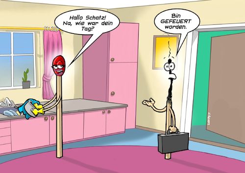 Cartoon: Gefeuert und abgebrannt (medium) by Chris Berger tagged matches,streichhölzer,gefeuert,abgebrannt,matches,streichhölzer,gefeuert,abgebrannt