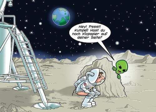 Cartoon: Klogespräche (medium) by Joshua Aaron tagged astronaut,mond,mars,klo,dump,alien,ausserirdischer,klopapier,toilette,astronaut,mond,mars,klo,dump,alien,ausserirdischer,klopapier,toilette