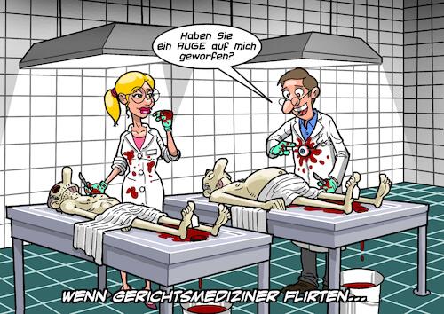 Cartoon: Liebe unter Gerichtsmedizinern (medium) by Joshua Aaron tagged leiche,auge,arzt,gerichtsmedizin,obduktion,untersuchung,flirt,annäherung,leiche,auge,arzt,gerichtsmedizin,obduktion,untersuchung,flirt,annäherung