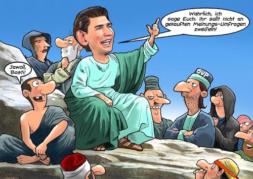 Cartoon: ÖVP Messias (medium) by Chris Berger tagged österreich,kurz,meinungsumfragen,steuergelder,korruption,rücktritt,bundeskanzler,övp,regierung,österreich,kurz,meinungsumfragen,steuergelder,korruption,rücktritt,bundeskanzler,övp,regierung
